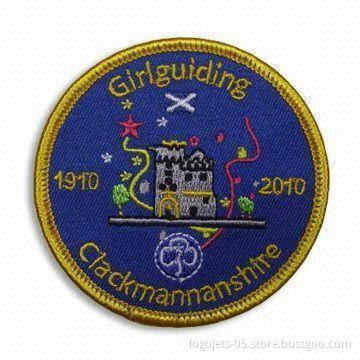 Embroidered Patches with Heat Cut Boarder and Self-adhesive Tape